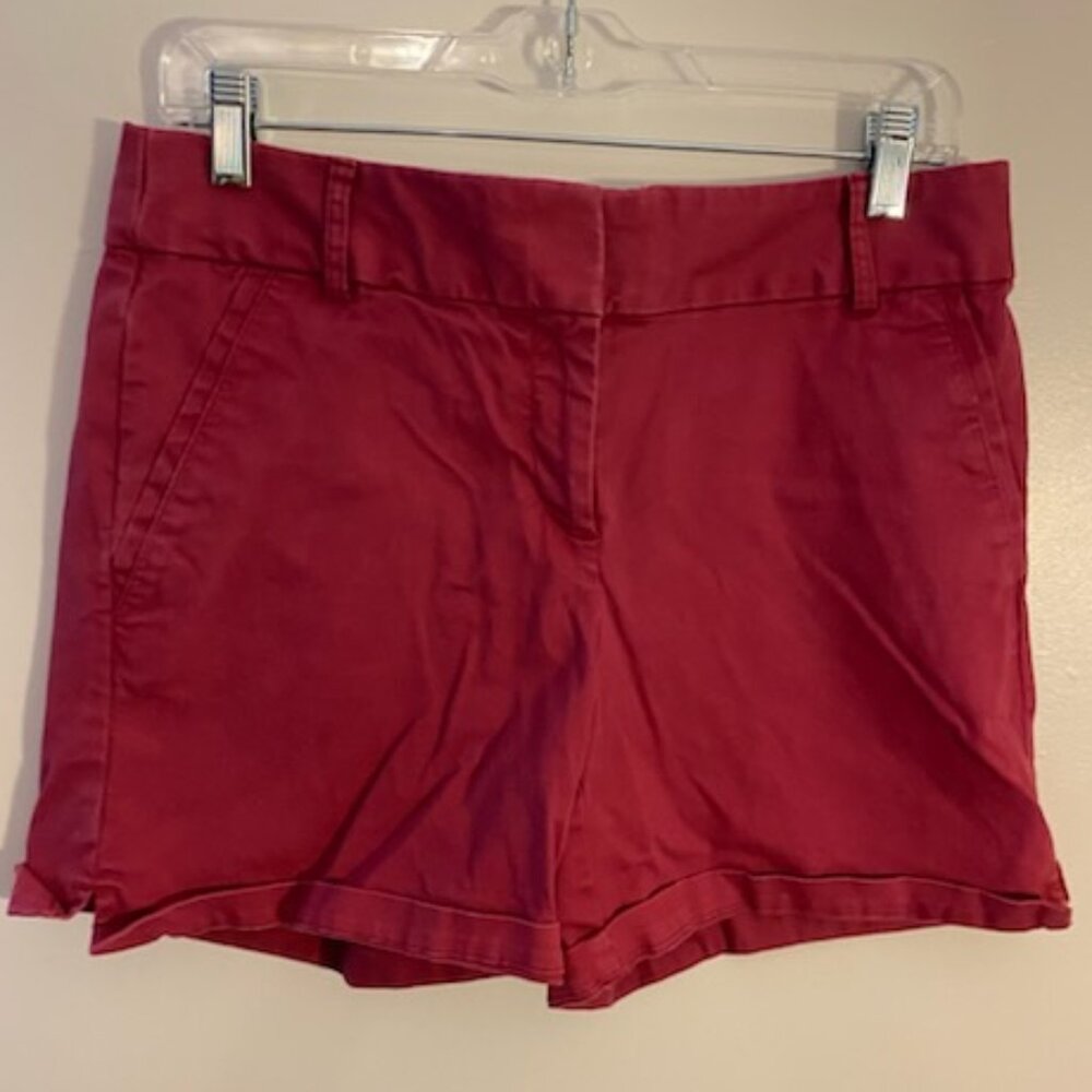 Ann Taylor LOFT maroon cotton shorts 6 inch inseam size 2
